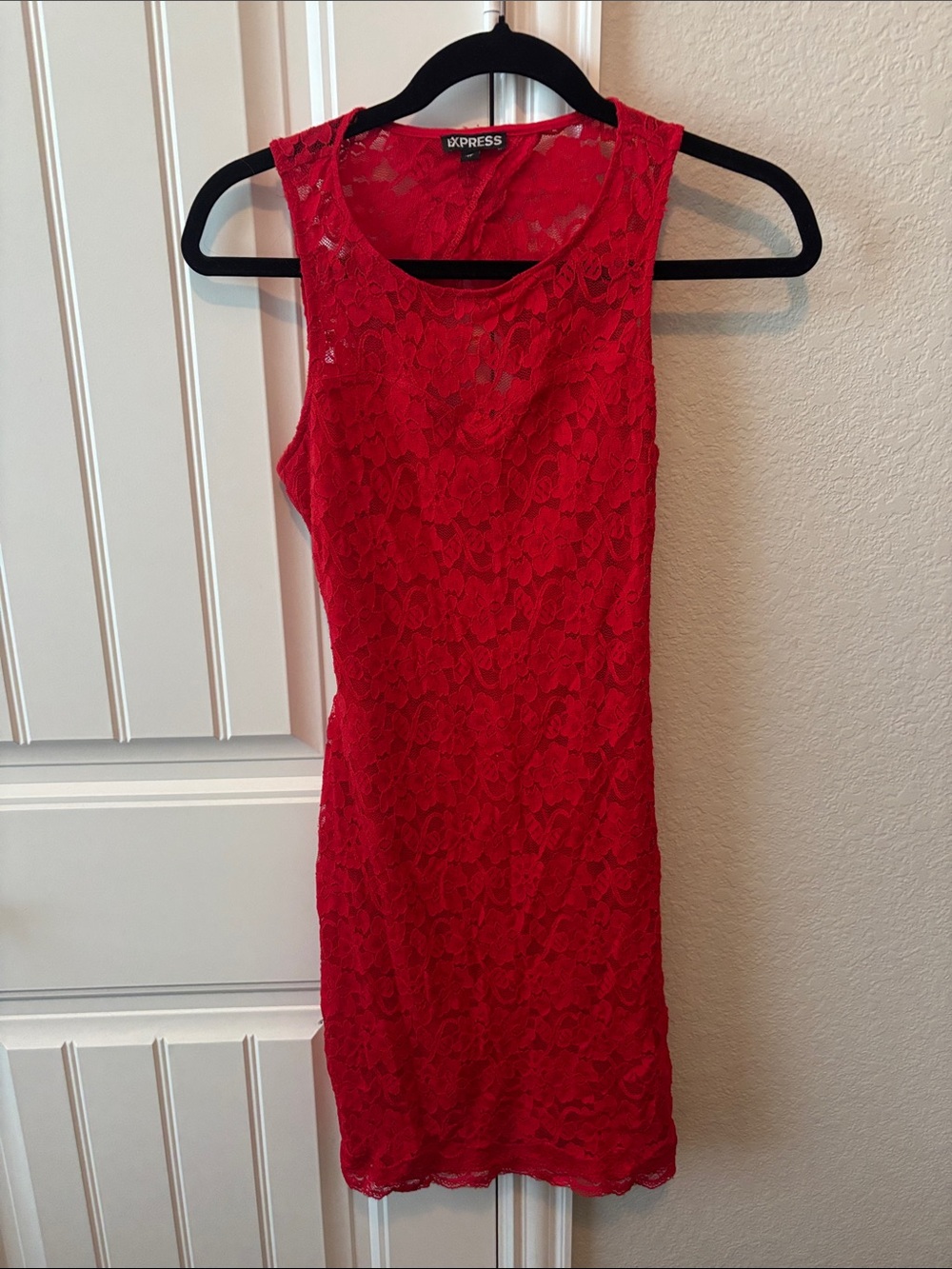 Express Red Lace Sleeveless Dress